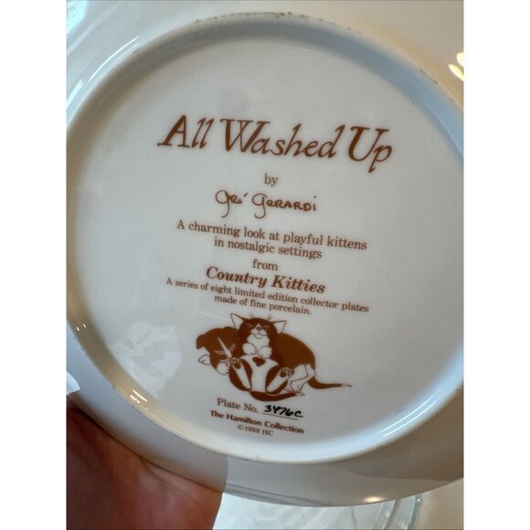 Country Kitties By Gre Gerardi “All Washed Up” Collectors Plate - Picture 13 of 15